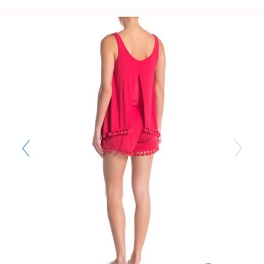 Michael Stars Scoop Neck Fringe Romper SZ Med - Picture 2 of 6